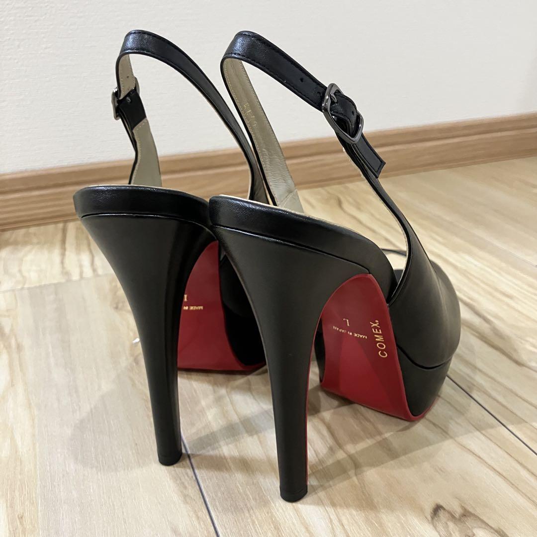 ✨ 極美品✨コメックス オープントゥ ハイヒール パンプス L レッドソール 黒
