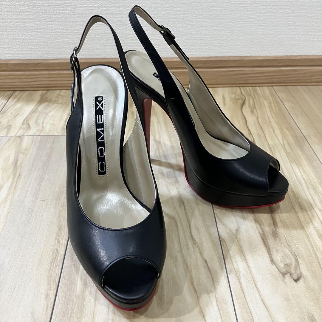 ✨ 極美品✨コメックス オープントゥ ハイヒール パンプス L レッドソール 黒