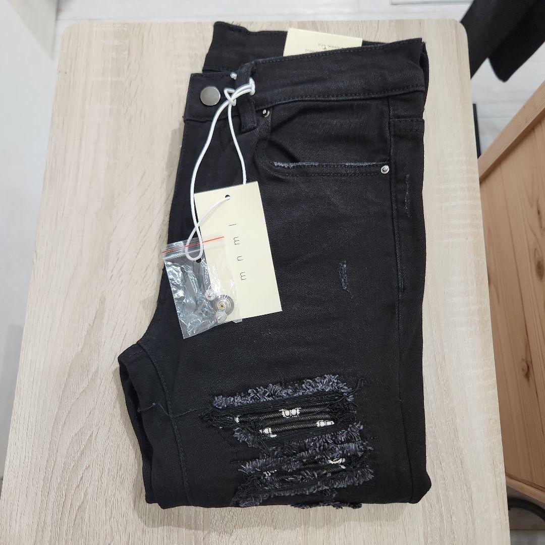 パンツ mnml X165 Paisley Stretch Denim Black