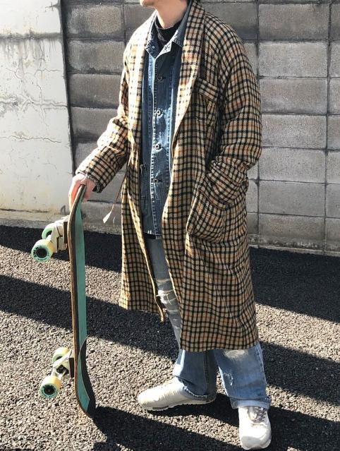 90s vintage DAKS ビンテージ カシミヤ ウールガウンコート
