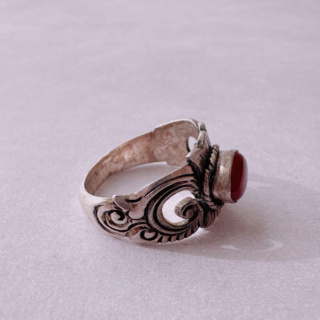 【J446】 ヴィンテージ　Carnelian（カーネリアン）　リング　１４号