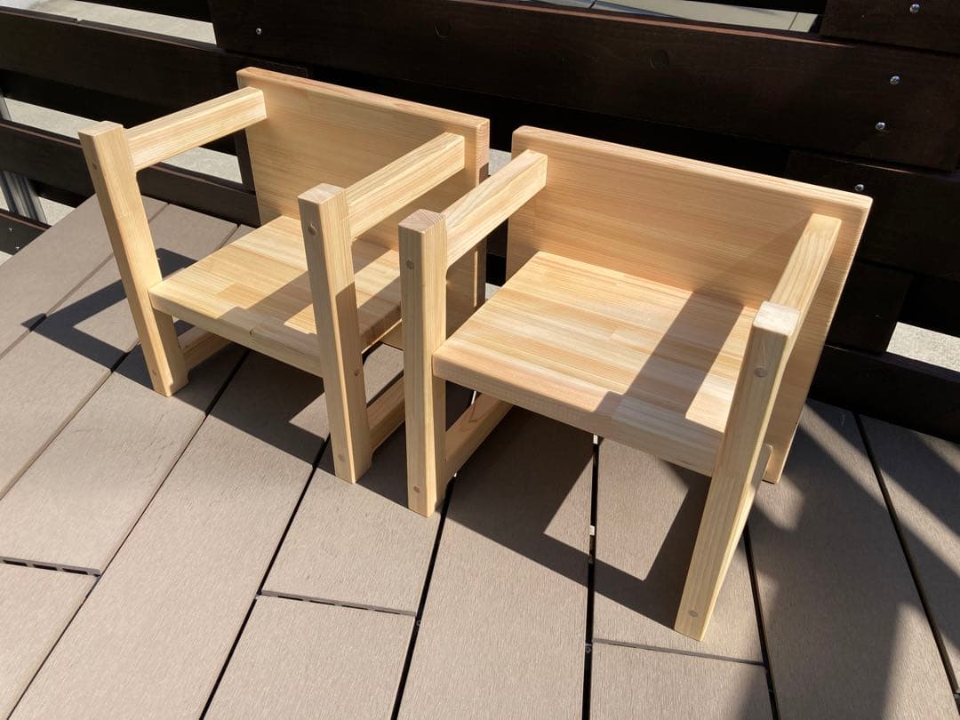 お買得お買得2個セットで2000円お得 ひのき キッズ スツール 北欧風