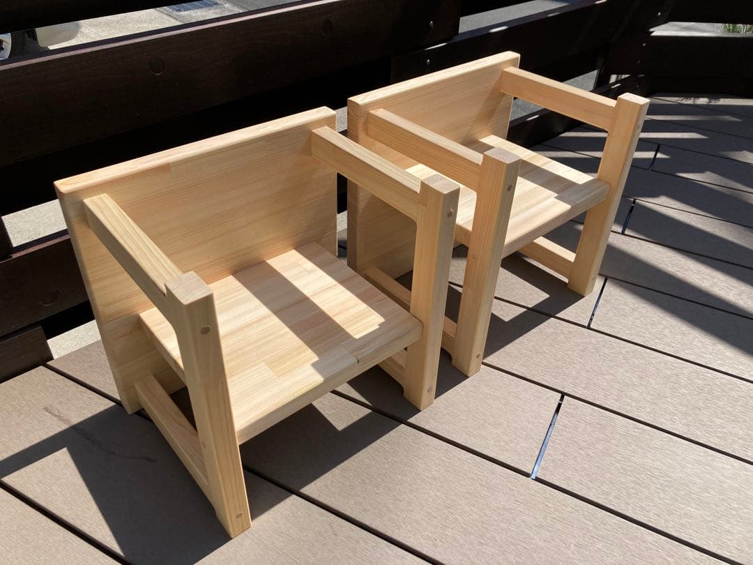 お買得お買得2個セットで2000円お得 ひのき キッズ スツール 北欧風