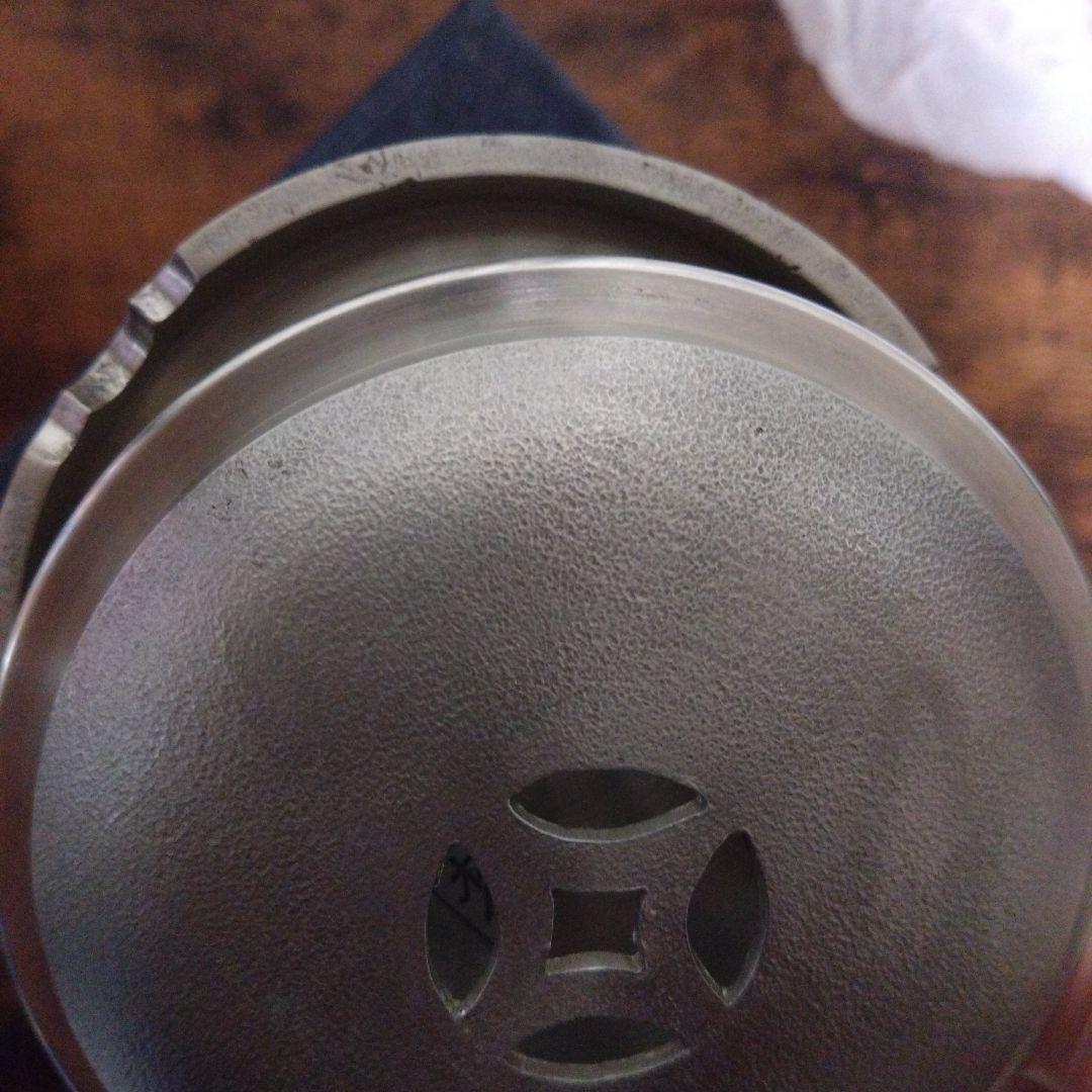 【未使用品】こぼし　純錫　鍛栄造　梹錫　廣秀刻 　茶こぼし