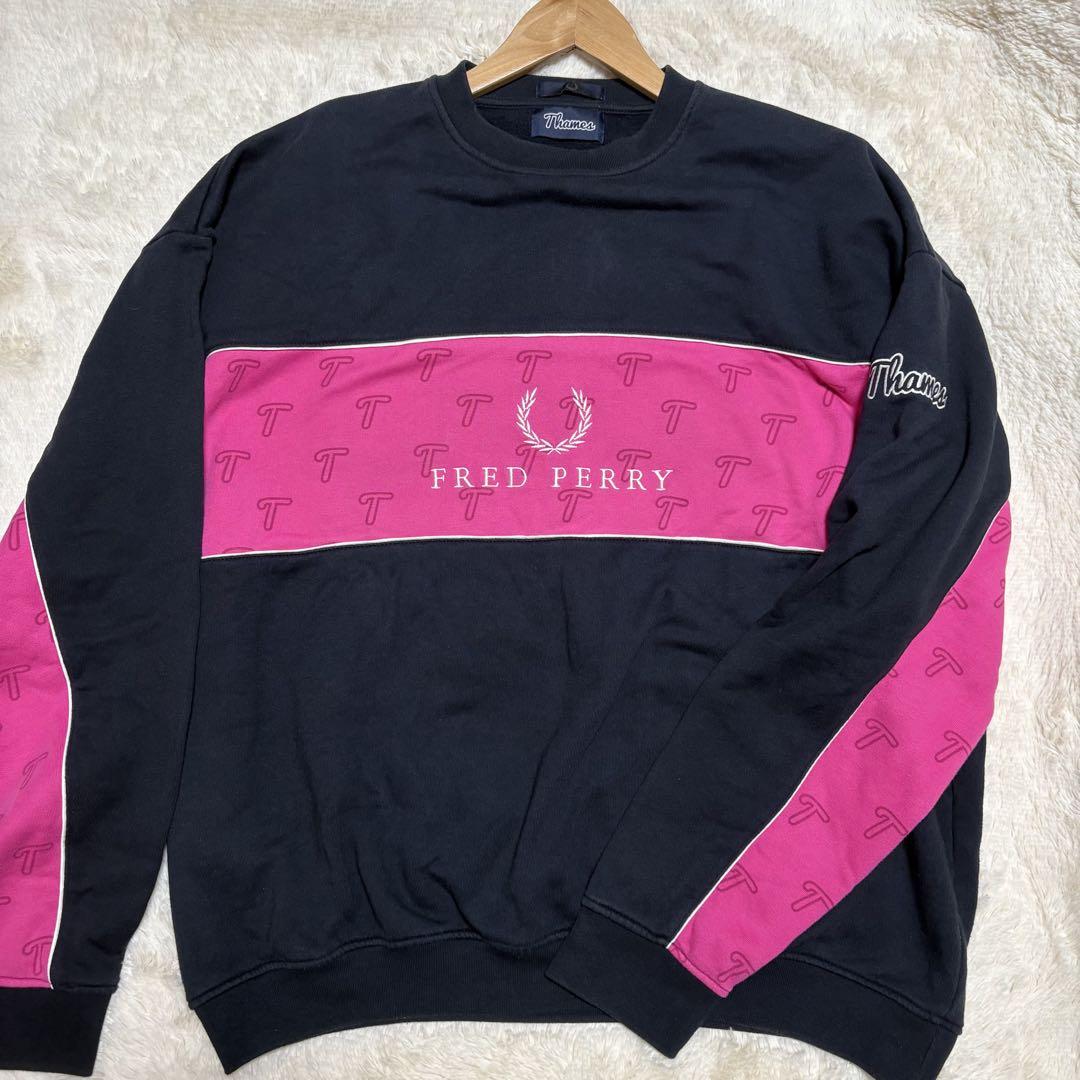 希少 FRED PERRY Thamesコラボ スウェットシャツ L ブラック