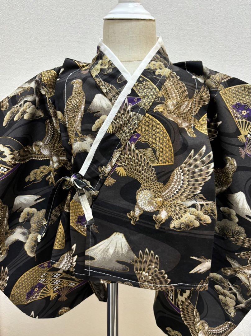 【専用】ベビー袴　キッズ袴　黒鷹×黒　100サイズ