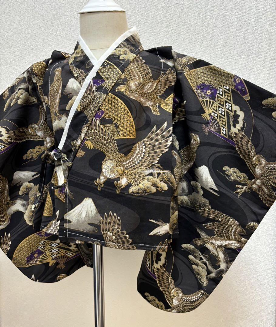 【専用】ベビー袴　キッズ袴　黒鷹×黒　100サイズ