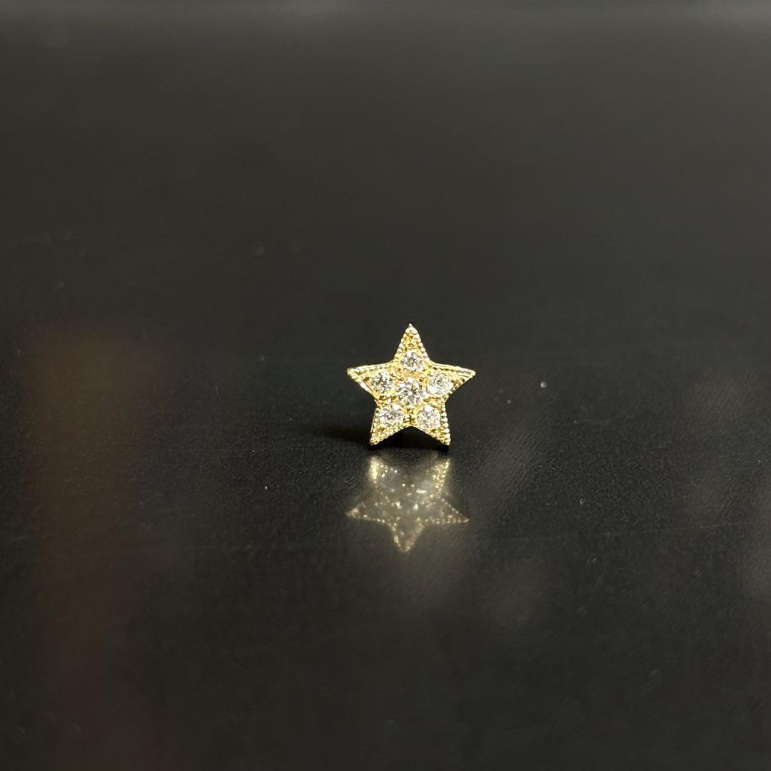 K18星ダイヤモンドピアス(片耳)