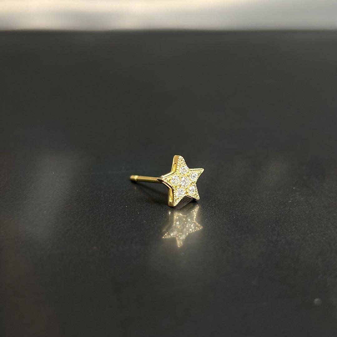 K18星ダイヤモンドピアス(片耳)