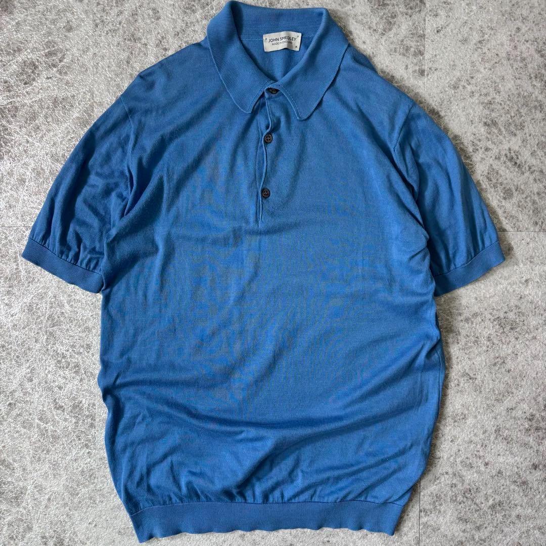 英国製 ジョンスメドレー JOHN SMEDLEY ニット ポロシャツ ブルー JOHN SMEDLEY｜ジョンスメドレー日本公式