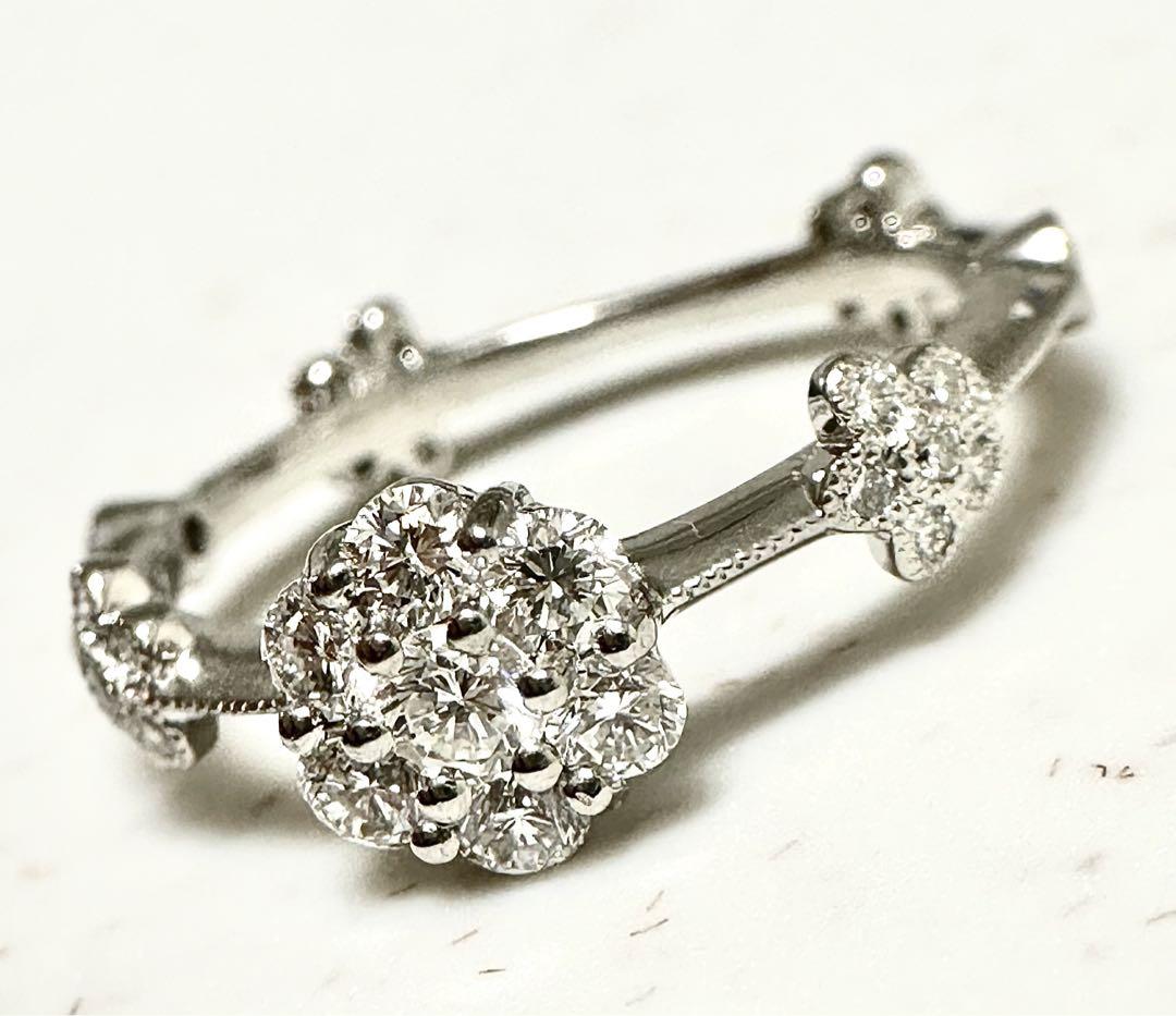 AbHeri アベリ Pt900 ガーランドダイヤリング 0.54ct 159A