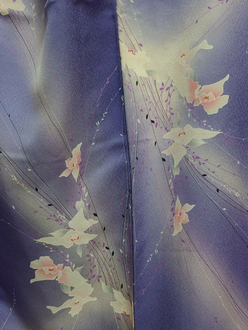 紫色 花柄 訪問着