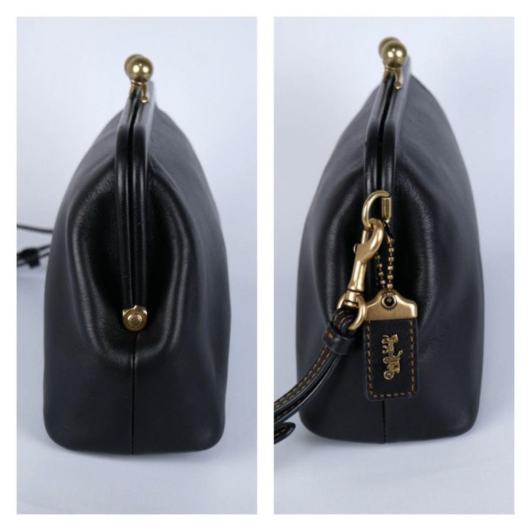 希少✨COACH オールドコーチ キスロック ポーチブラック