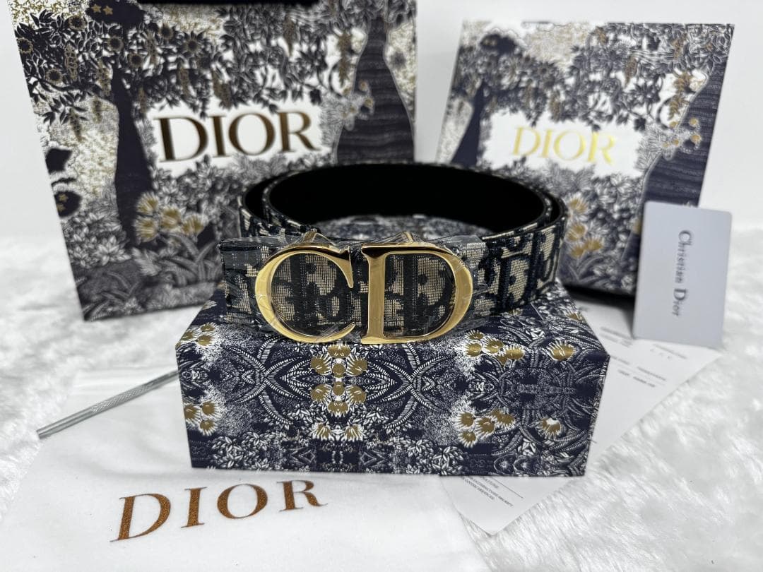 Christian Dior ロゴ バックル ゴールド