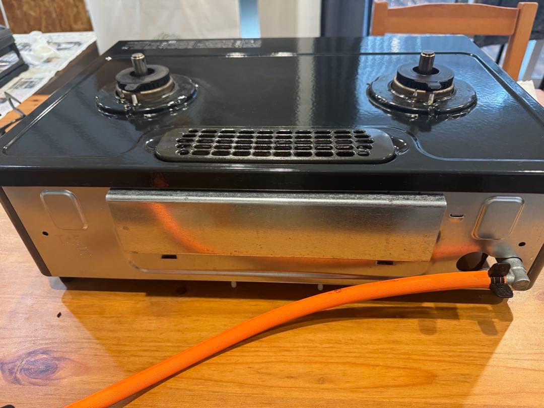2バーナーガスコンロ グリル網付き