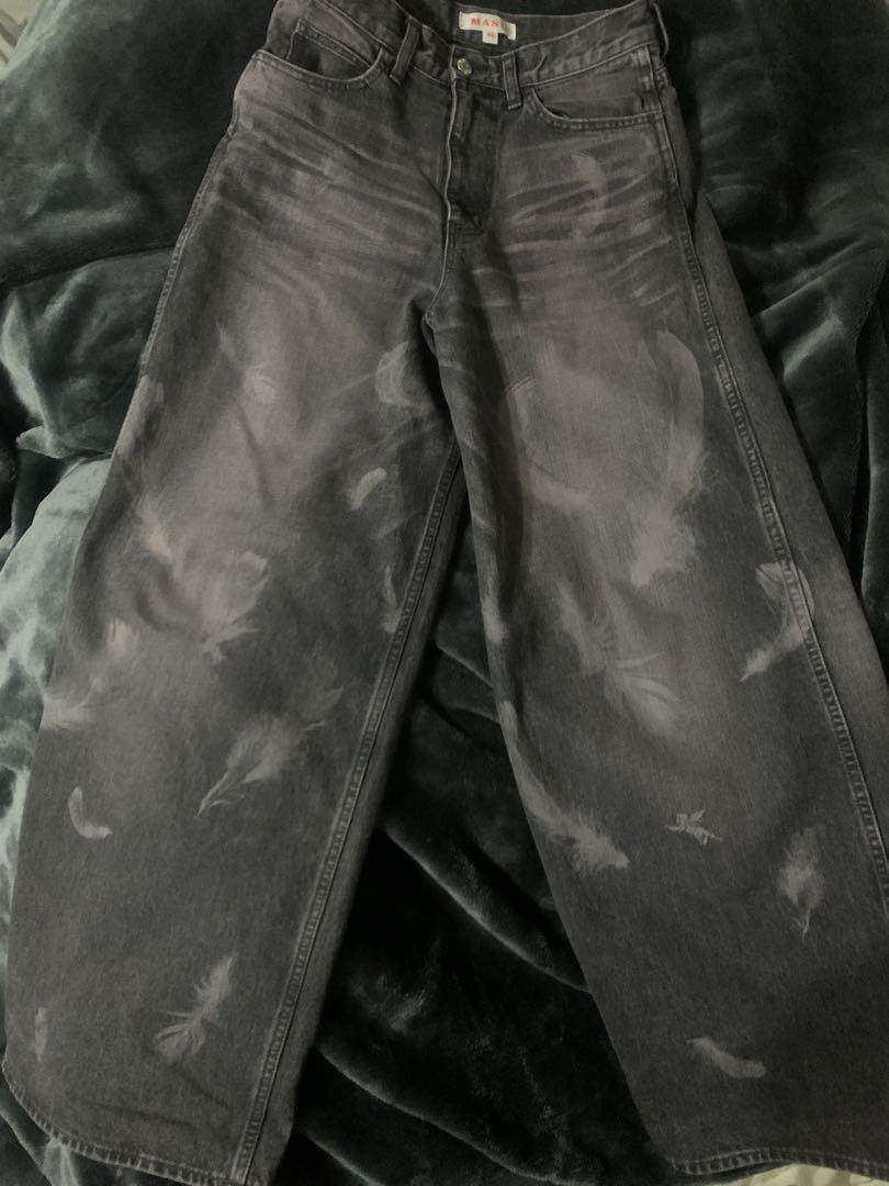 希少44 MASU BOYS FEATHER BAGGY JEANS