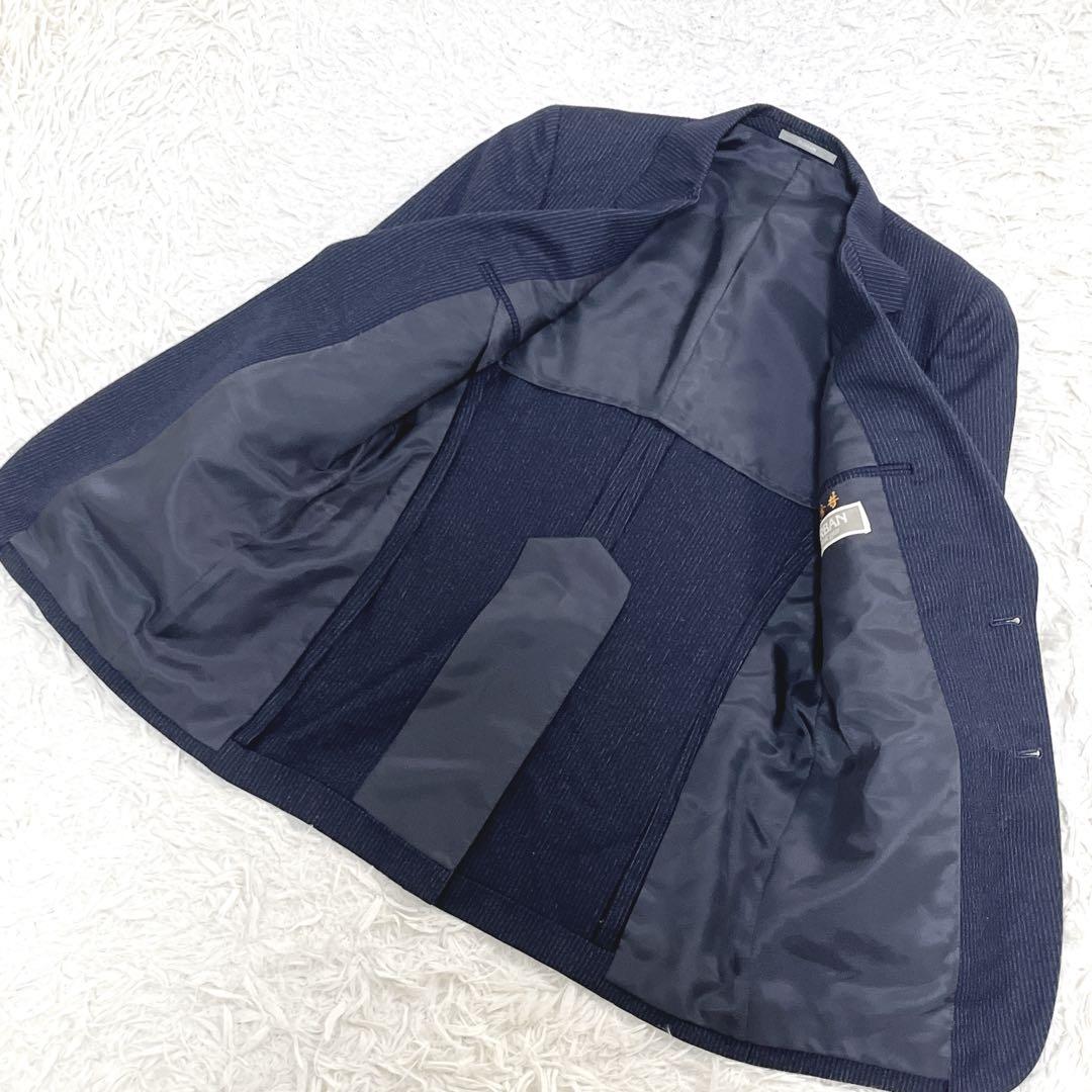 美品【ダーバン】NEW WOOL 100%シャドーストライプテーラードジャケット