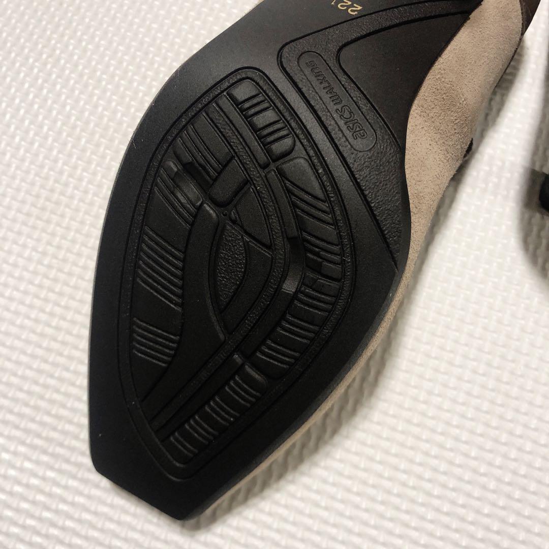 未使用級asicsGIROスエードパンプス ベージュ日本製22.5EE