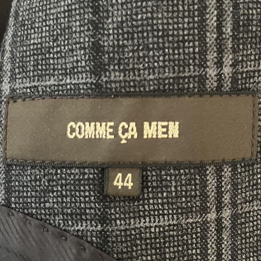 美品COMME CA MENセットアップ グレー チェック柄 グレー 44