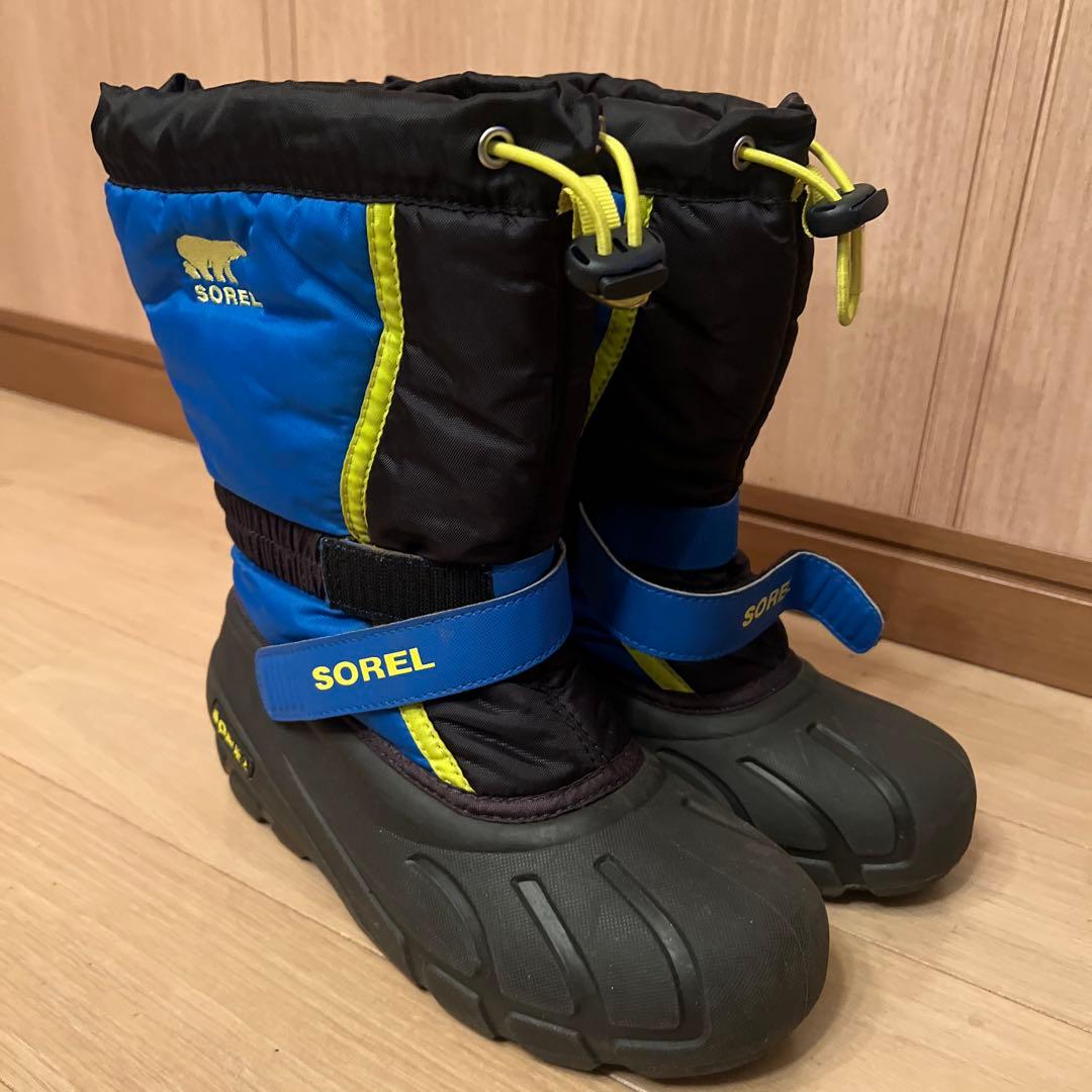 SOREL 子ども用防水ブーツ 青/黒