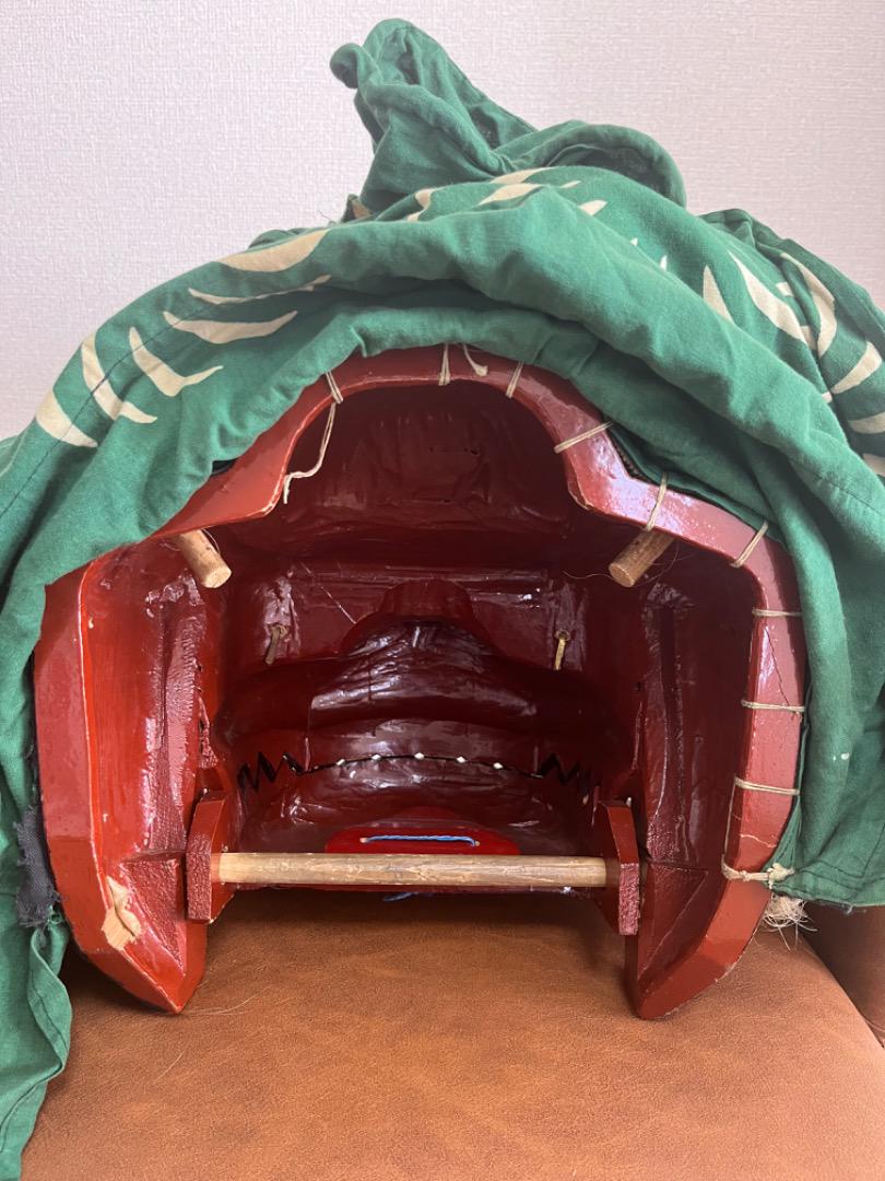 .獅子舞　獅子頭　木彫　魔除け　祭　置物　古美術　神楽
