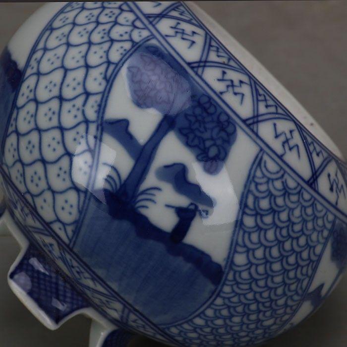 手磁器青花五良大甫香炉 香薫炉 香道具 現代工芸品 美術品 置物