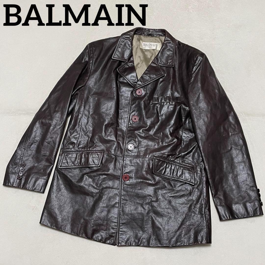808 BALMAIN PARIS/バルマン サイズLL ブラウン 本革