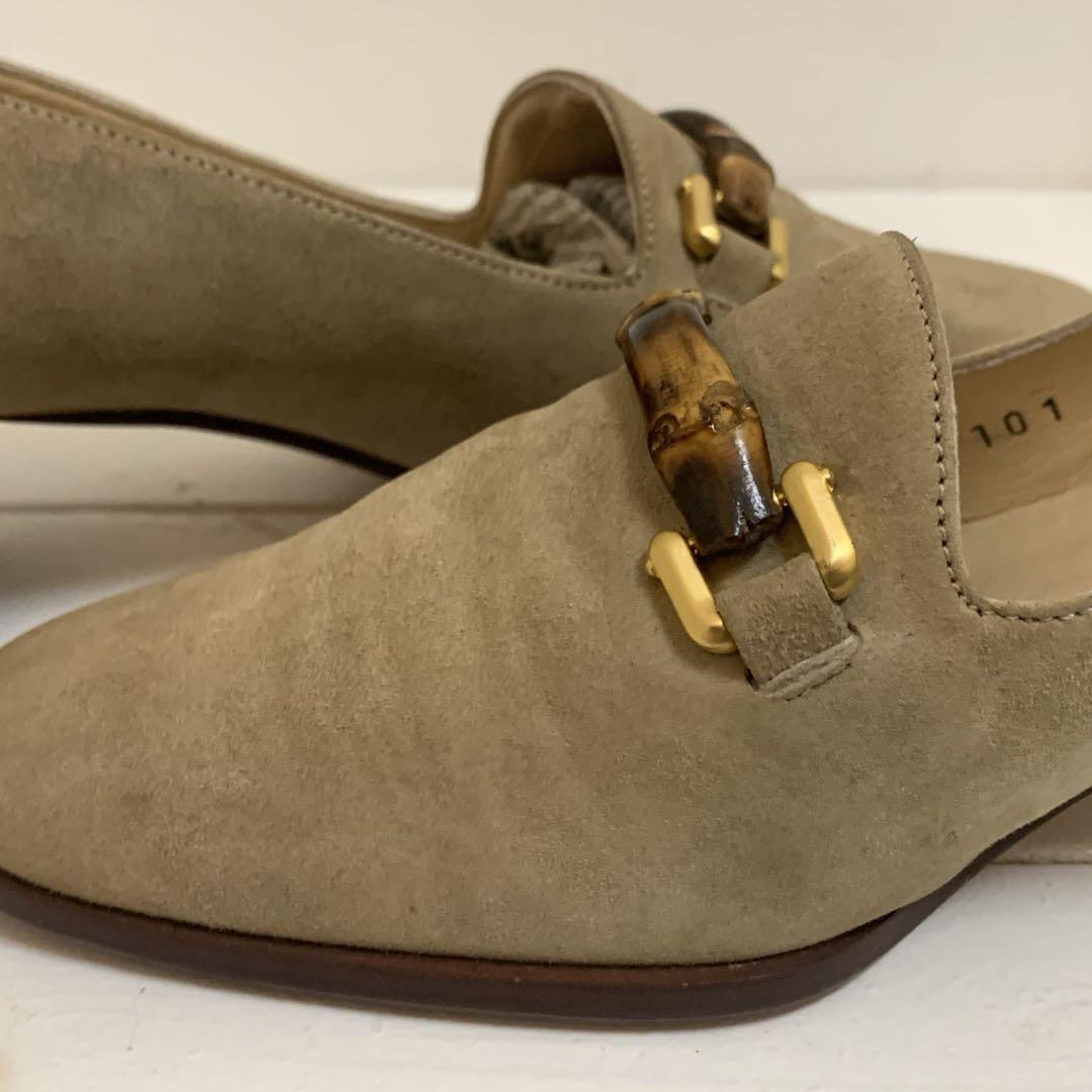 GUCCI VINTAGE ITALY製 バンブーホースビット レザーパンプス