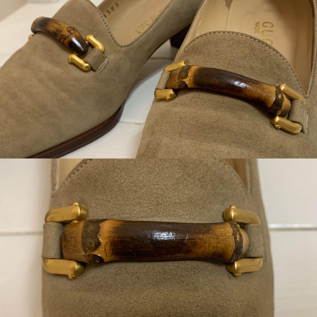 GUCCI VINTAGE ITALY製 バンブーホースビット レザーパンプス