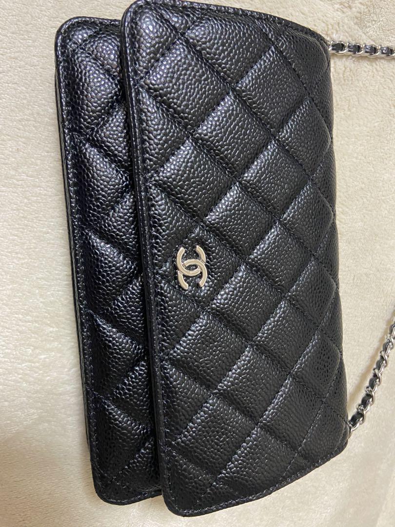 シャネル　チェーンウォレット　キャビアスキン　CHANEL