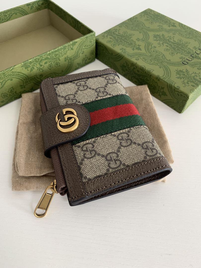 実物写真 GUCCI グッチ GGスプリーム 二つ折り財布 カードケース