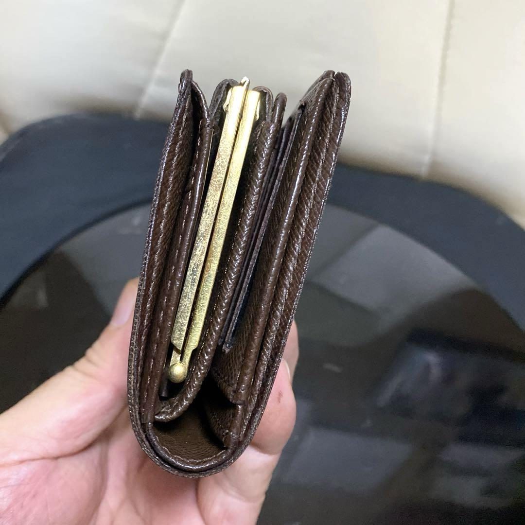 ⑥☆優良品/カード8枚♪ダミエ  がま口 財布