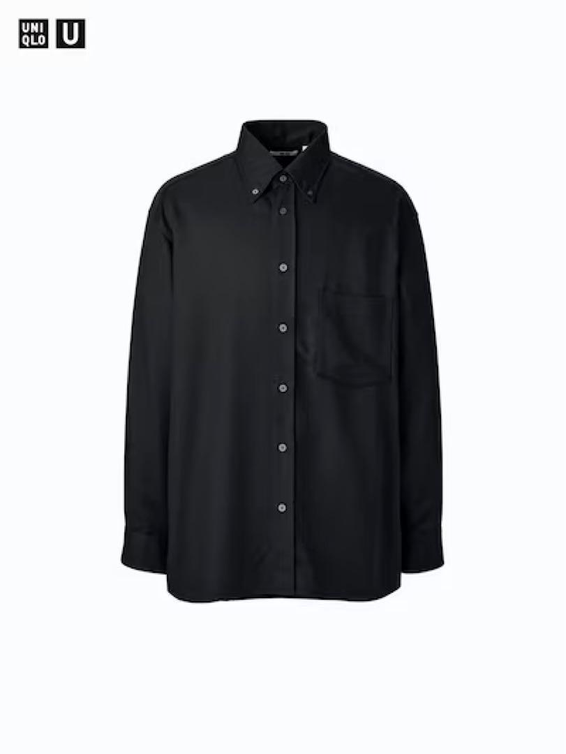 UNIQLO U 24AW ユニクロU ドレープシャツ ブラック Mサイズ　新品