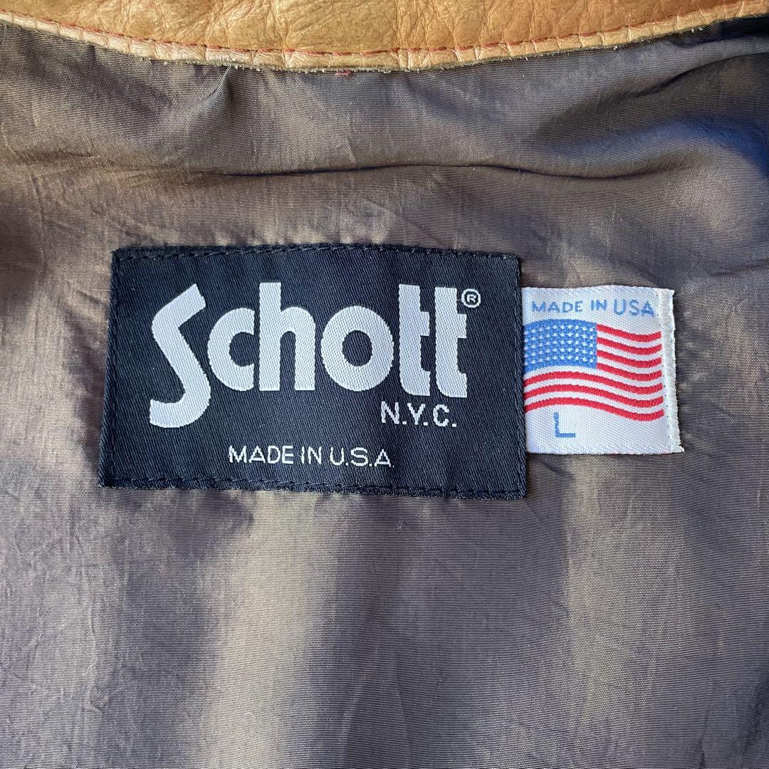 Schott ショット レザージャケット ブラウン シングルライダース L