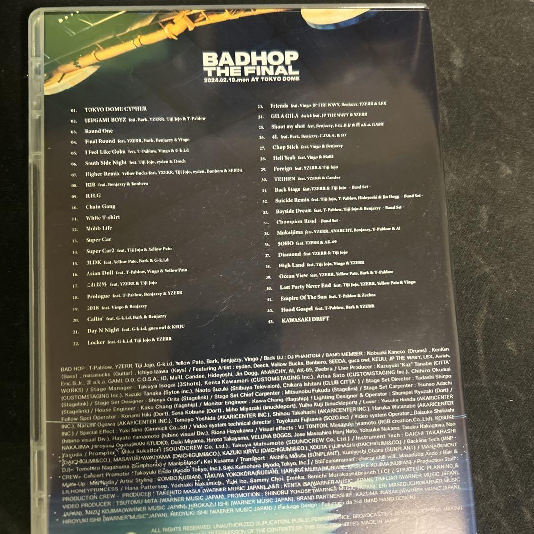 ミュージック BAD HOP THE FINAL TOKYO DOME LIVE DVD