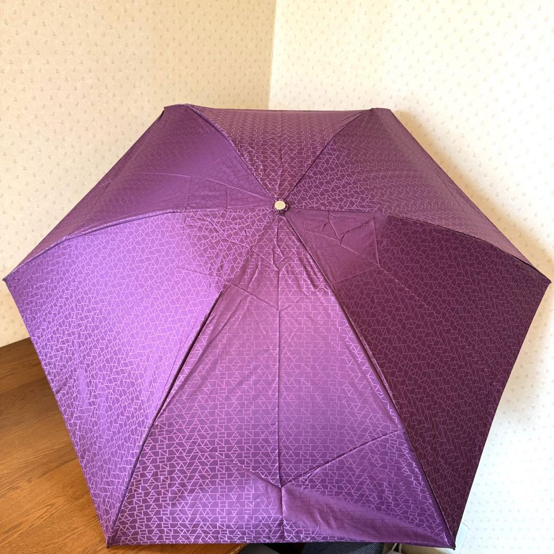 ☆新品☆HANWAY ハンウェイ 折りたたみ傘 軽量 スリム 幾何学模様 紫