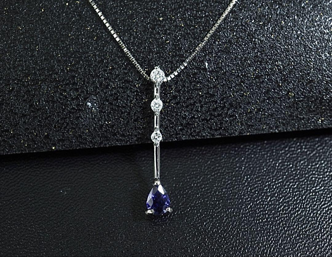 PT850/PT900 サファイア×ダイヤモンド ネックレス 0.53ct