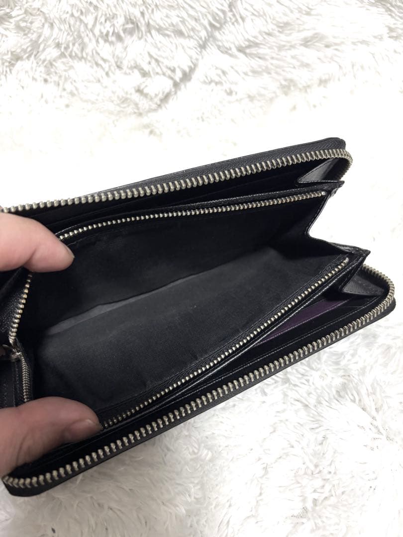 美品✨ポールスミス　長財布　ラウンドファスナー　ポールドローイング　レザー　黒