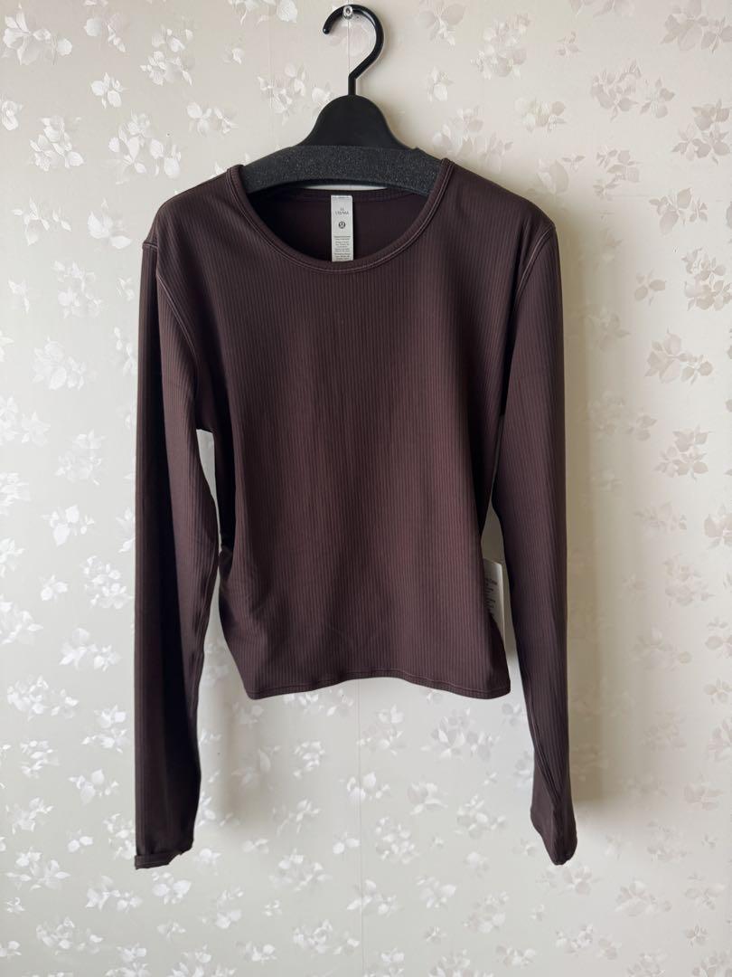LULULEMON ルルレモン リブロングスリーブブラウン 10