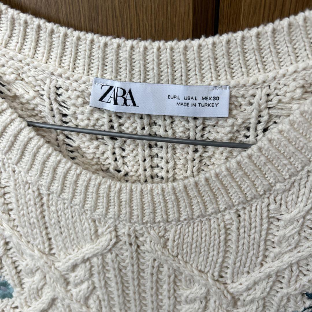 ZARA コンビフラワーニットベスト mサイズ - メルカリ
