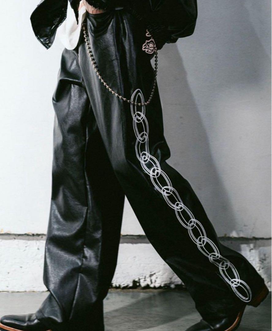 チュウカタベタイ 【数量限定】wide lether pants Lサイズ