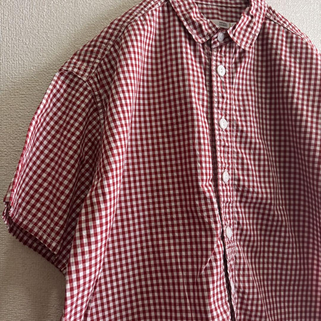 NATURAL LAUNDLY ナチュラルランドリー　ギンガムチェック　シャツ
