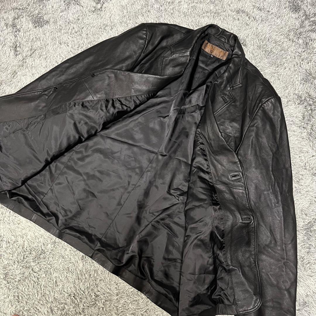 【BALMAIN】 バルマン レザージャケット 大きいサイズ 3L ブラック