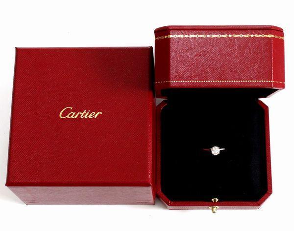カルティエ ソリテール ダイヤモンド 0.62ct H-VS1-EX ♯48