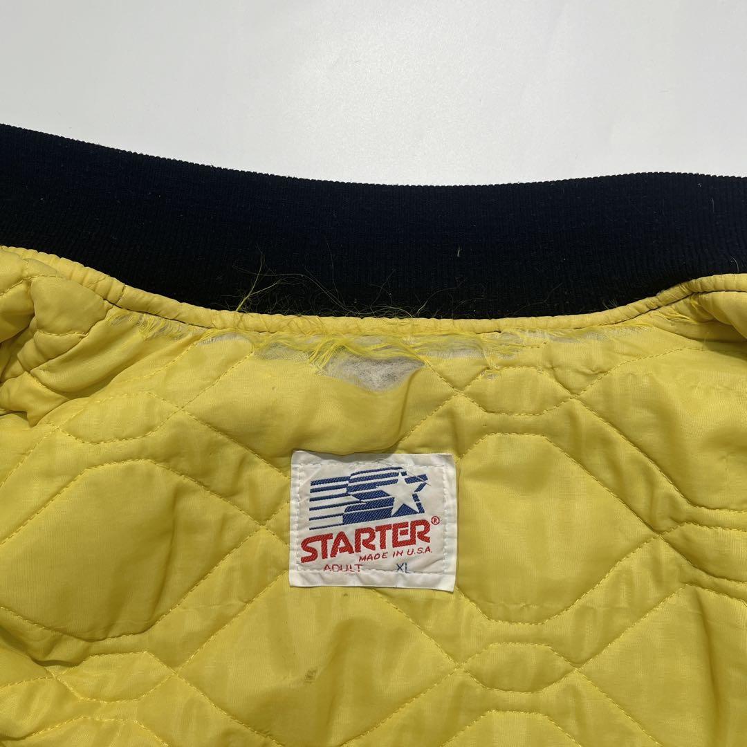 80s スターター USA製 ナイロンスタジャン XL 紺 ノートルダム7203