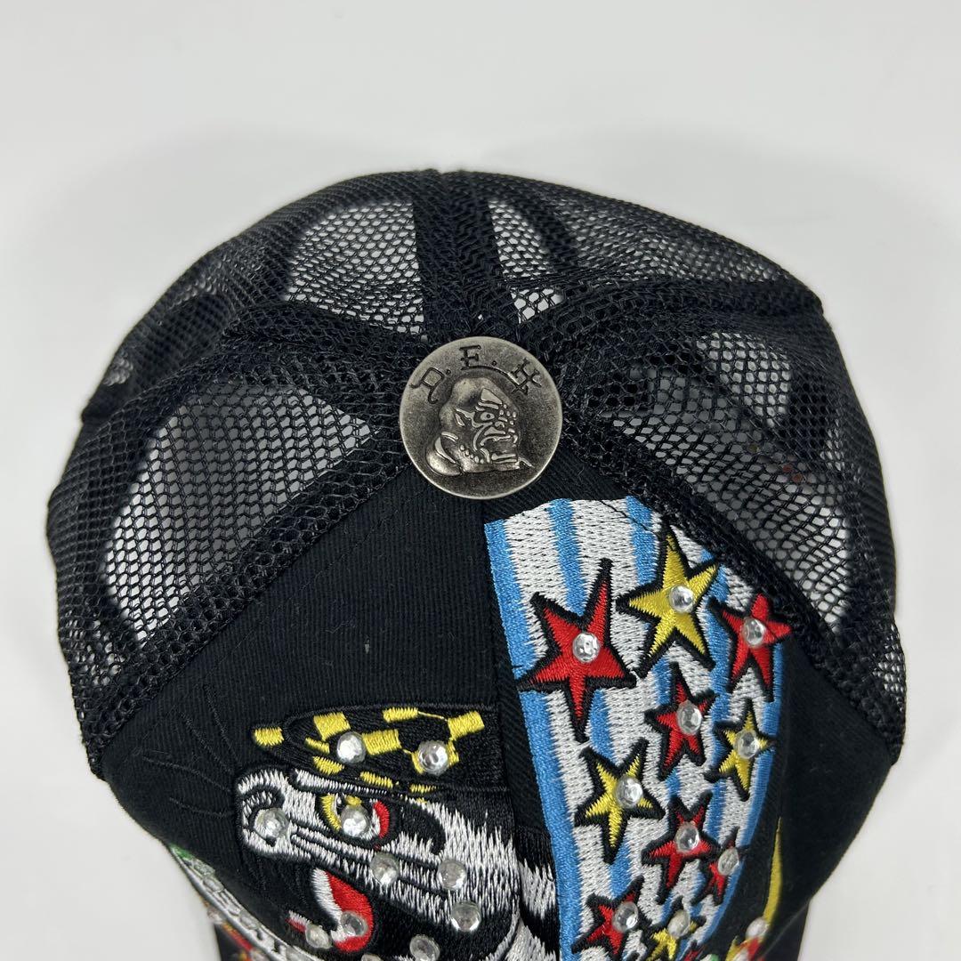 希少 Ed Hardy スカル フレイム ラインストーン キャップ y2k