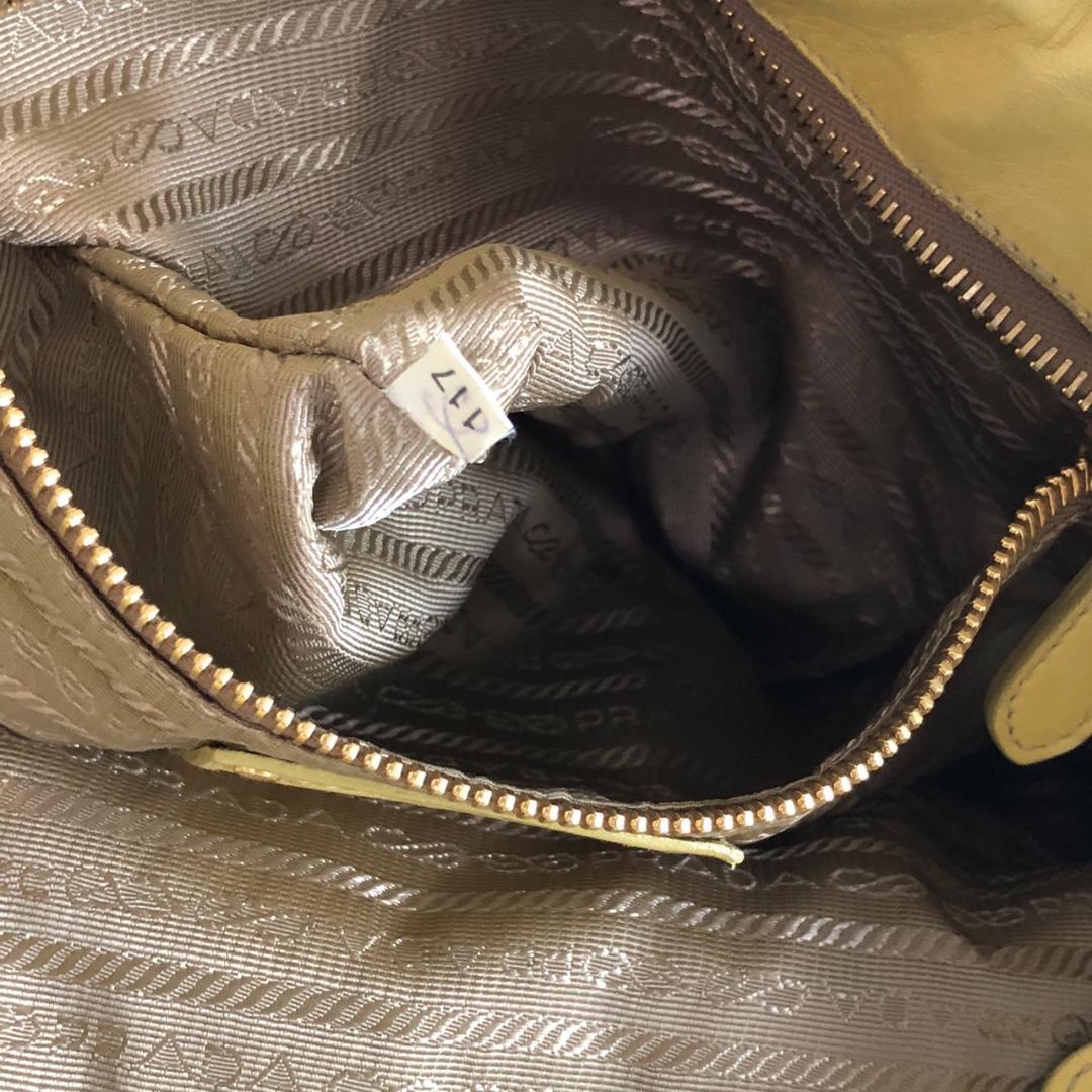 PRADA プラダ 2way ナッパ レザー ハンドバッグ イエロー レディース