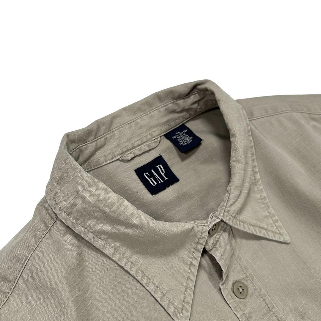 トップス 90s old gap s/s rip stop work shirt