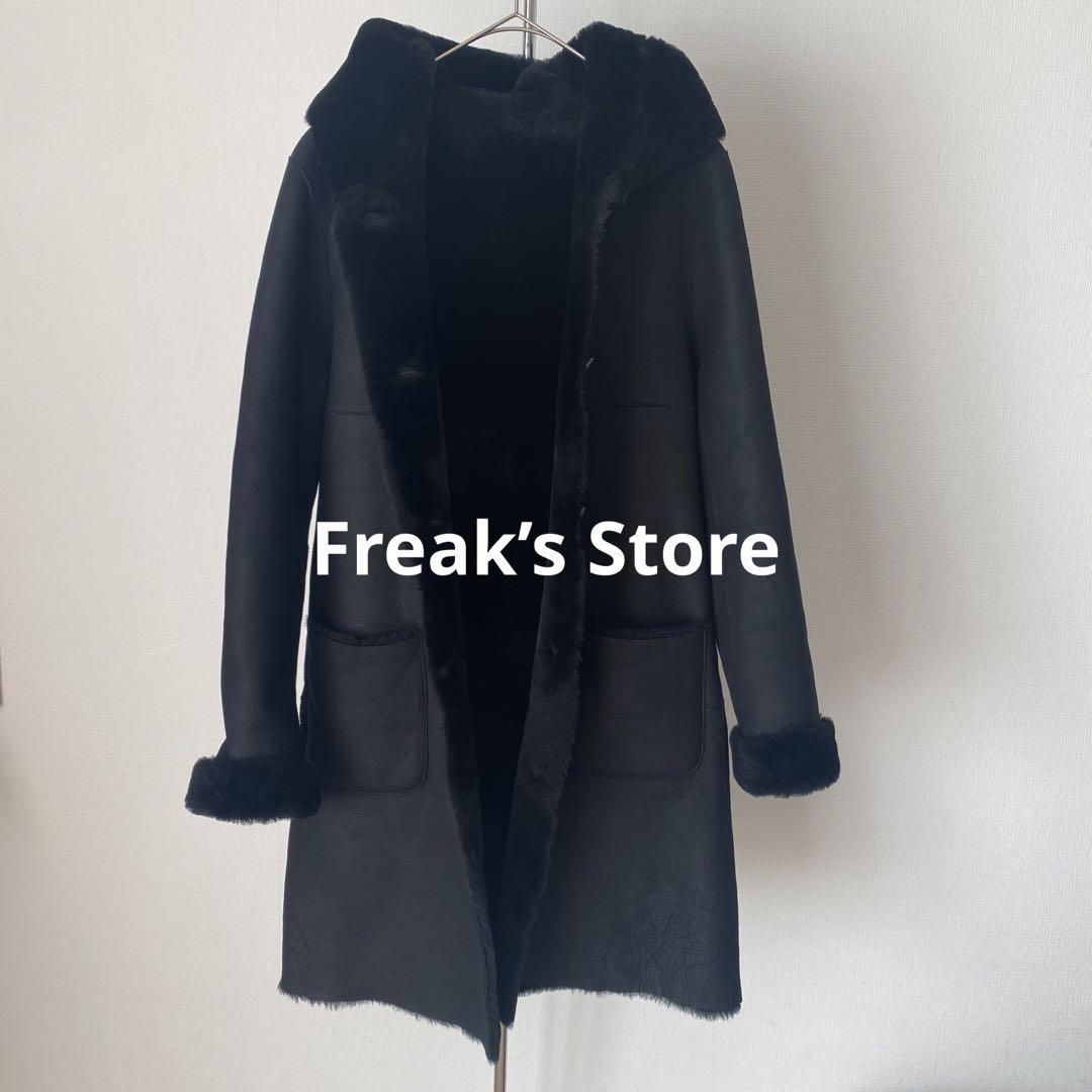 新品◆定価12.9万◆フリークスストアリバーシブルリアルムートンコート+手袋