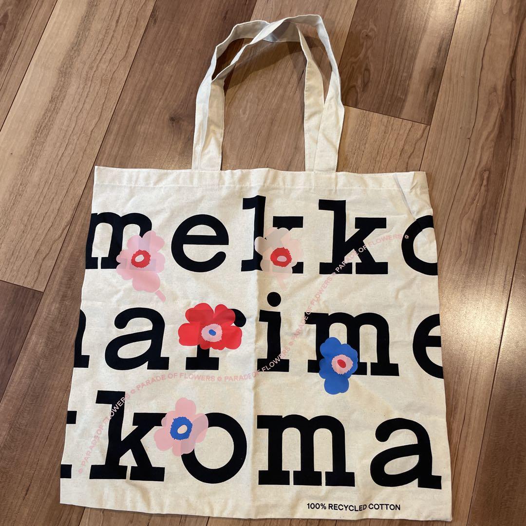 新品未使用】マリメッコ 花柄リサイクルコットン エコバッグ